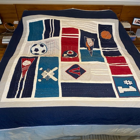 Pottery Barn Kids Other - Pottery Barn Full Sports-Themed Patchwork Quilt